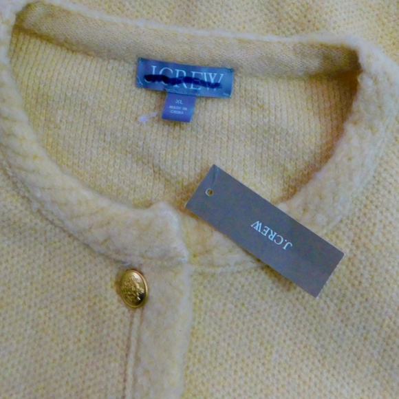 NWT!! J. CREW Textured Sweater Lady Jacket Cardigan Aged Parchment X-Large - Picture 13 of 16